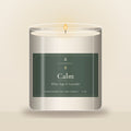 AltarWell Calm candle, White Sage & Lavender, in a 9 oz clear glass jar with a sage green AltarWell label