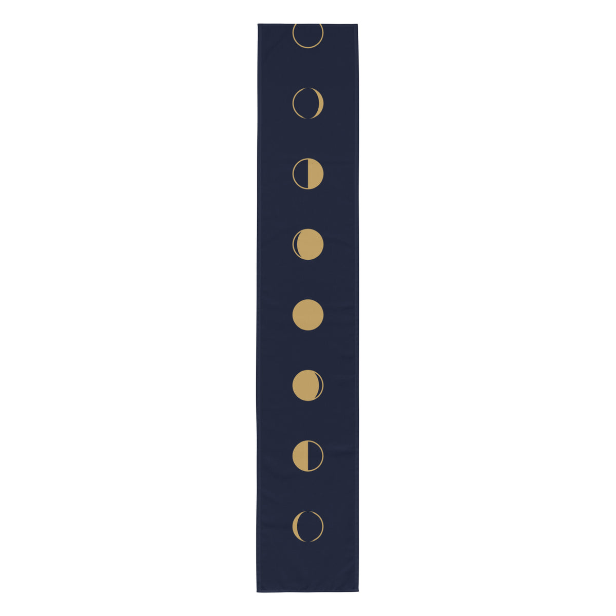 AltarWell Moon Phase Altar Cloth, navy table runner with gold moon phases