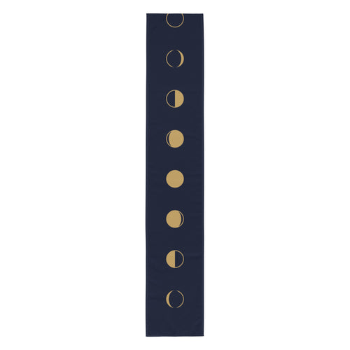 AltarWell Moon Phase Altar Cloth, navy table runner with gold moon phases